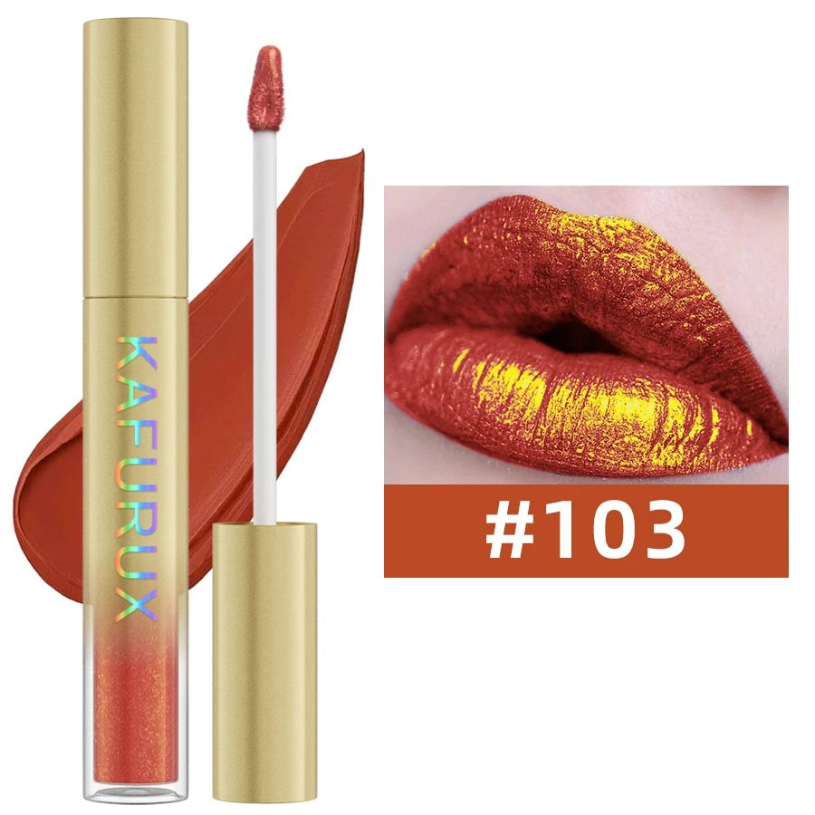 14 Colors Bold Intense Glitter Metallic Lip Gloss Pearlescent Lip Tint,Long Lasting Liquid Lipstick Makeup Gifts for Women Red