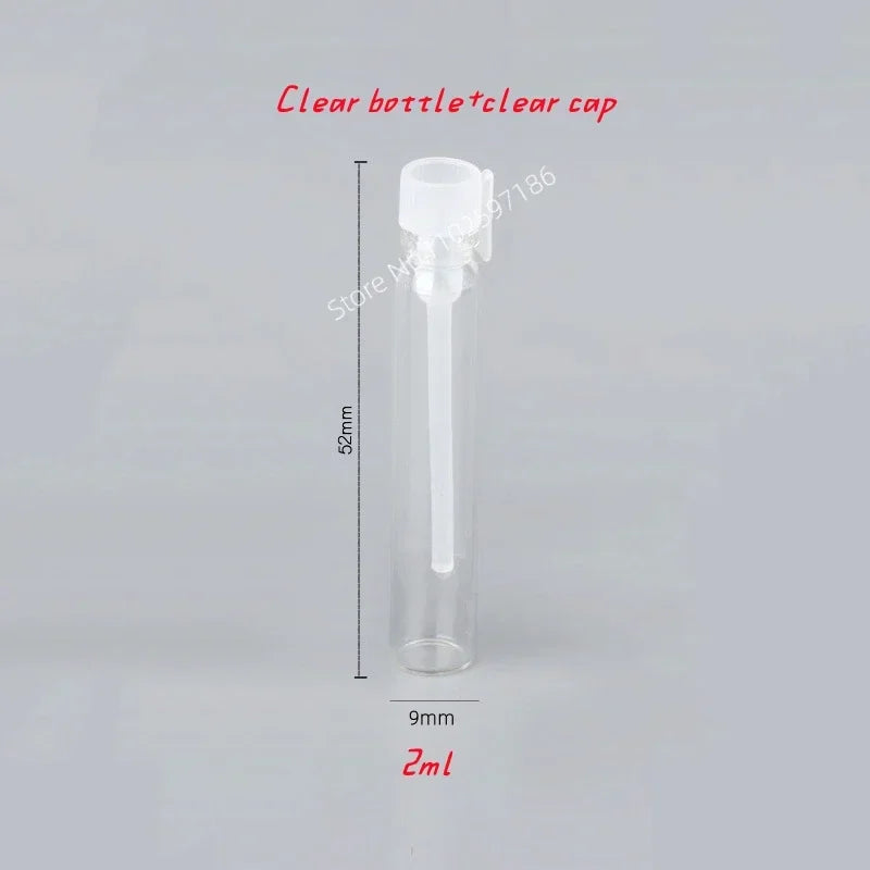 Glass Dropper Bottle Transparent Mini 1ml 2ml Stick Essential Oil with Inner Stopper Sample Trial Use Perfume Sub Bottles Empty
