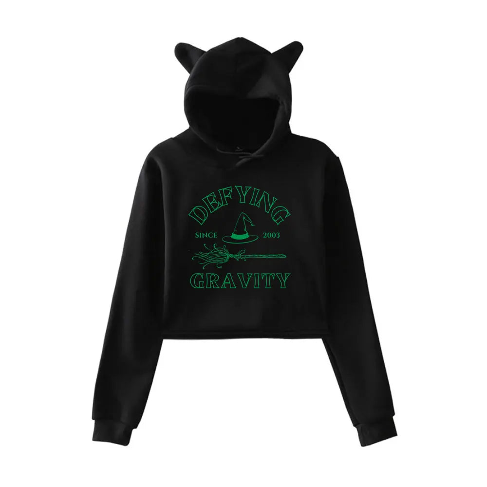 Wicked Changed For Good Defy Gravity Vintage 90s Streetwear Hoodie Fashion Merch Hoodies Sweatshirts for Girl Cat Ear Crop women