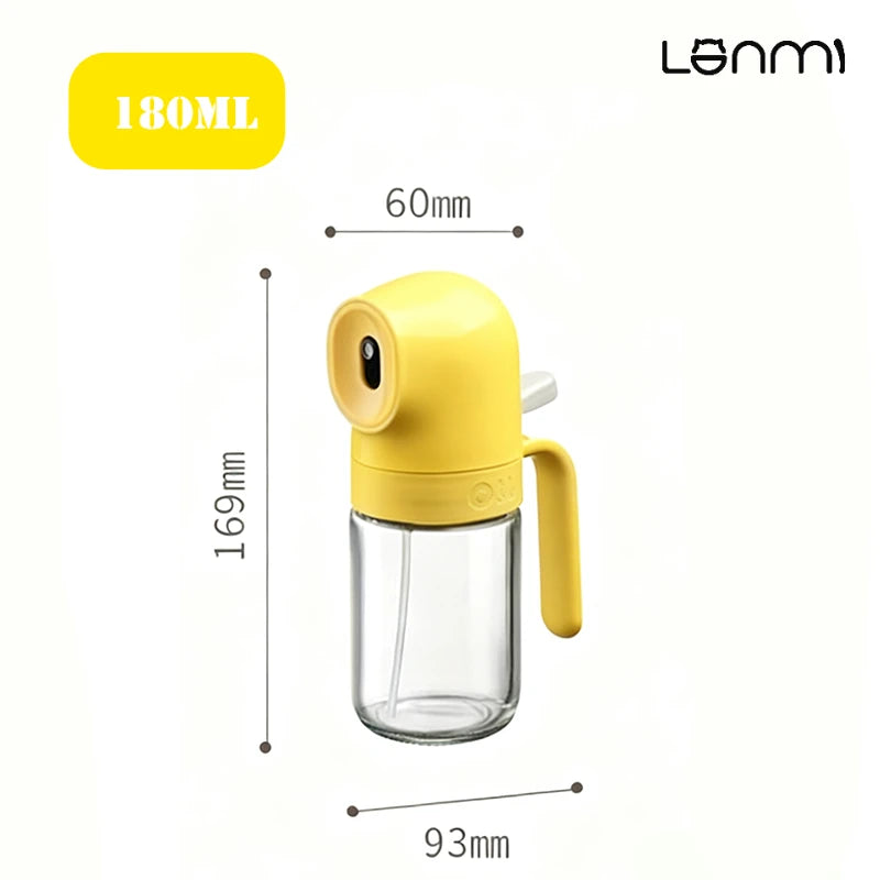 LANMI Press-type Sprayer Oil Bottle No oil leakage Glass+PP Material Precise Oil Control Portable 180/250ML Sprayer Oil Bottle