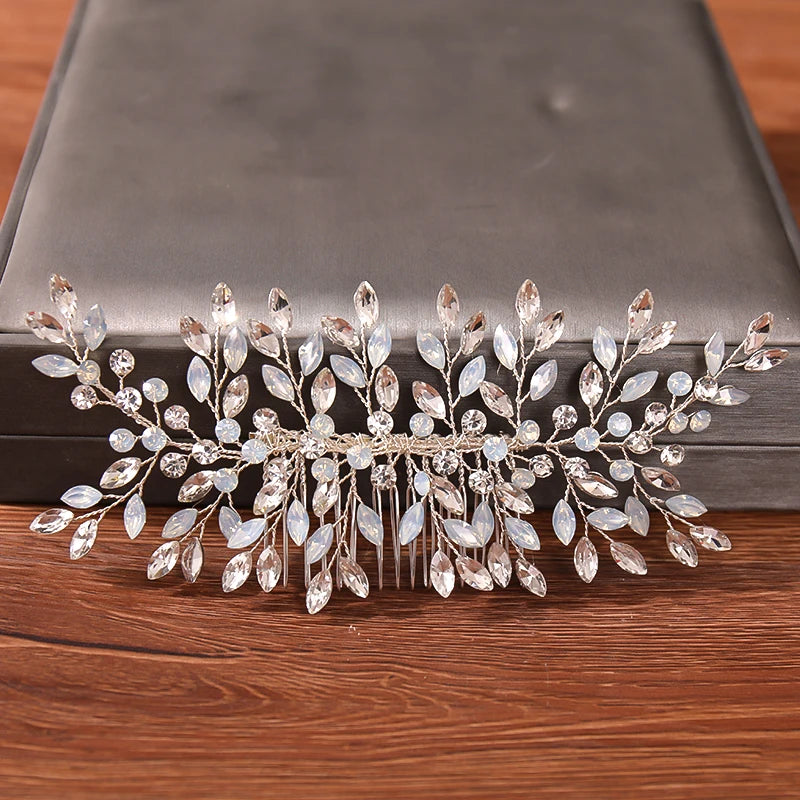 Wedding Hair Combs Bridal Hair Accessories For Women Hair Jewelry Silver Color Pearl Rhinestone Head Jewelry Women Accessories