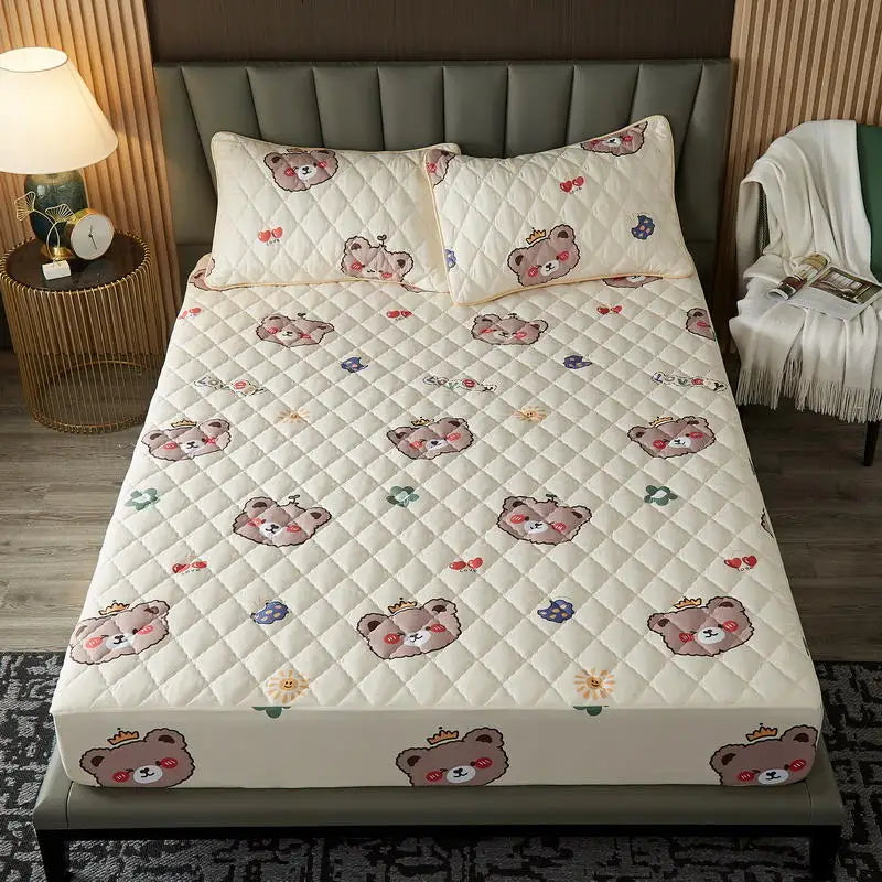 Waterproof Quilted Fitted Sheet Prevent Urine Wetting Mattress Cover Queen King Water Proof Bed Sheet Mattress Protector 160x200