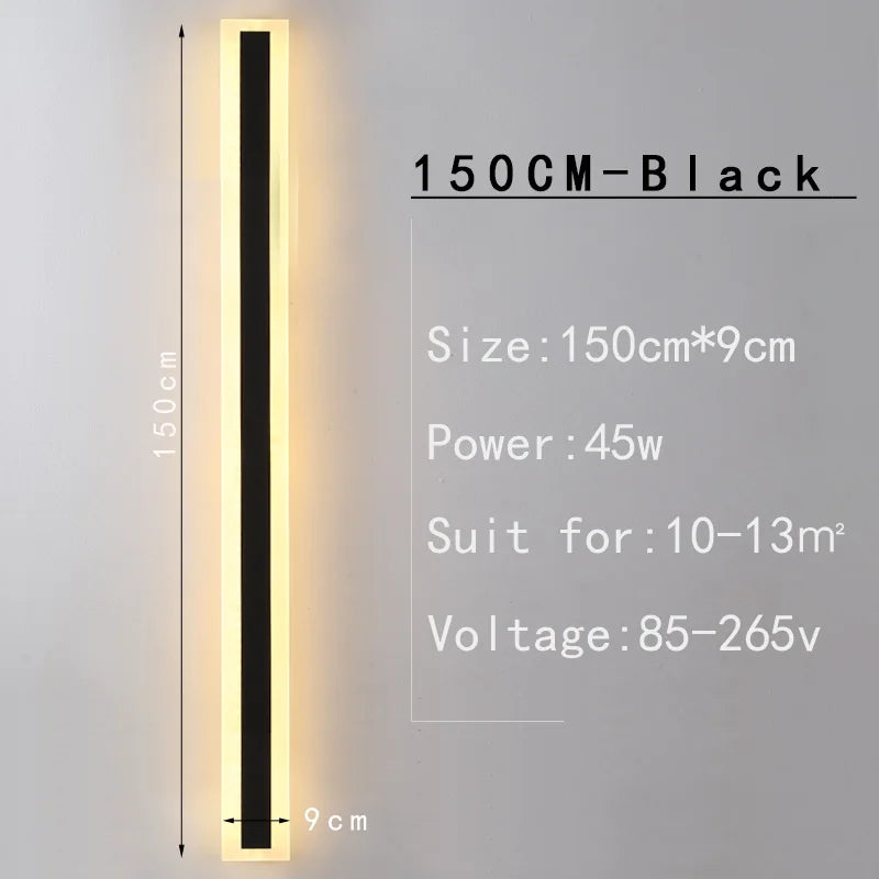 Long strip lamp，Outdoor IP65 waterproof , simple LED wall light suitable for courtyard, villa, gate, garden outdoor decoration