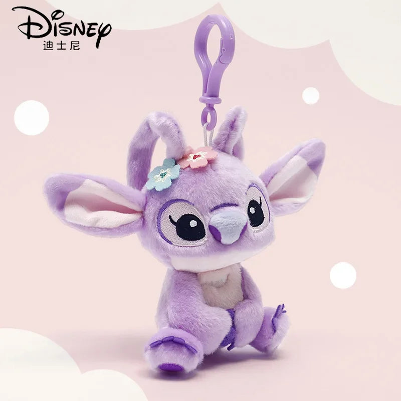 Hot Kawaii Disney Stitch Angel Plush Stuffed Toys Purple Anime Lilo&Stitch Doll Cute Keychain Pendant Birthday Gift For Kid Girl