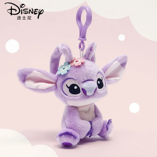 Hot Kawaii Disney Stitch Angel Plush Stuffed Toys Purple Anime Lilo&Stitch Doll Cute Keychain Pendant Birthday Gift For Kid Girl