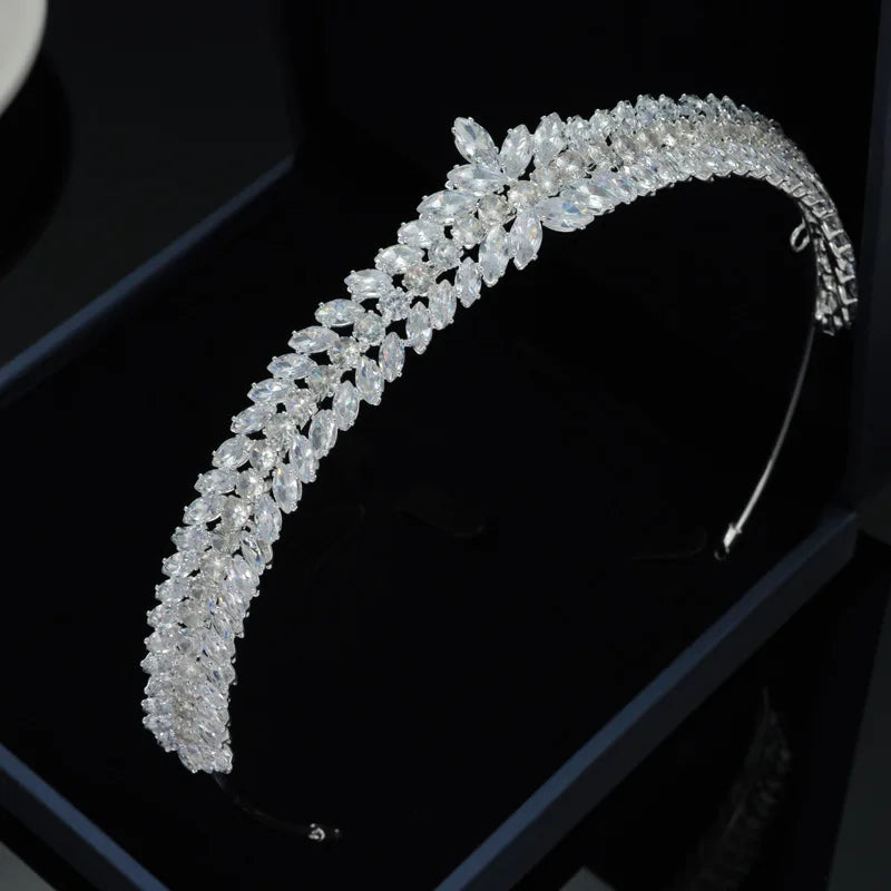 Princess Bridal Tiaras Crowns For Wedding Headdress Zirconia Crystal Tiara For Women Birthday Party Prom Hair Jewelry Headbands