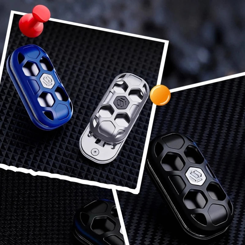 YIJOO EDC Hollow Metal Mechanical Egg 2.0 Dense Segment Fingertip Card Pushing Decompression Toy