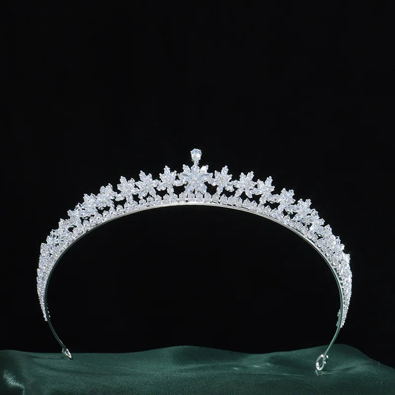 Princess Bridal Tiaras Crowns For Wedding Headdress Zirconia Crystal Tiara For Women Birthday Party Prom Hair Jewelry Headbands