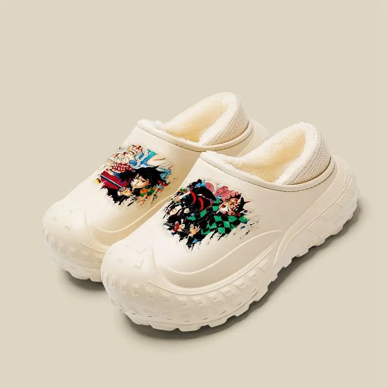 Demon Slayer Tokitou Muichirou Kamado Tanjiro Kochou Shinobu Unisex Winter New Creative Anime Pattern Non-Slip Cotton Slippers