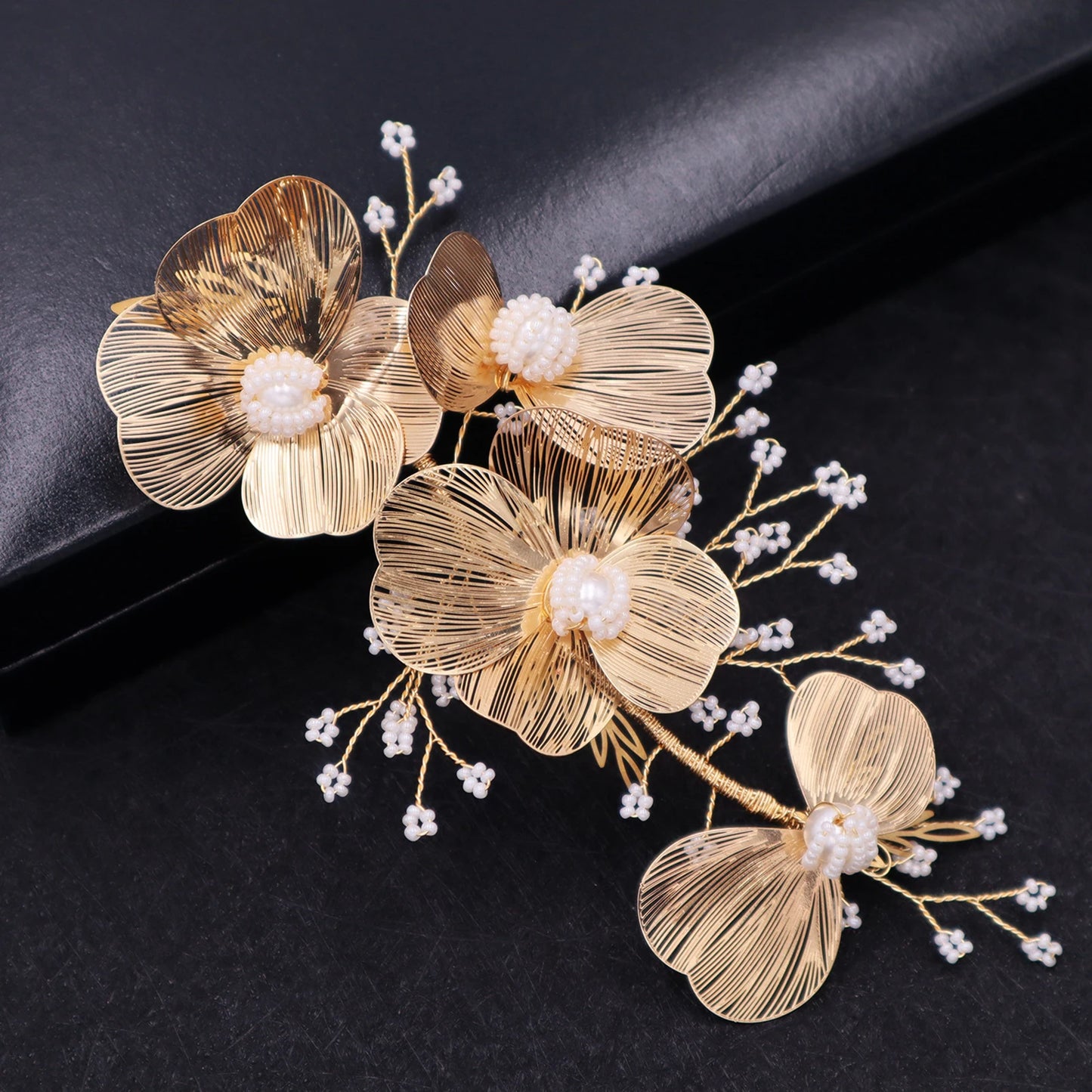 Bridal Headwear Wedding Hair Accessories Flower Headband Wedding Hair Jewelry Prom Hair Vine Gold/Silver Color Flower Tiara ML