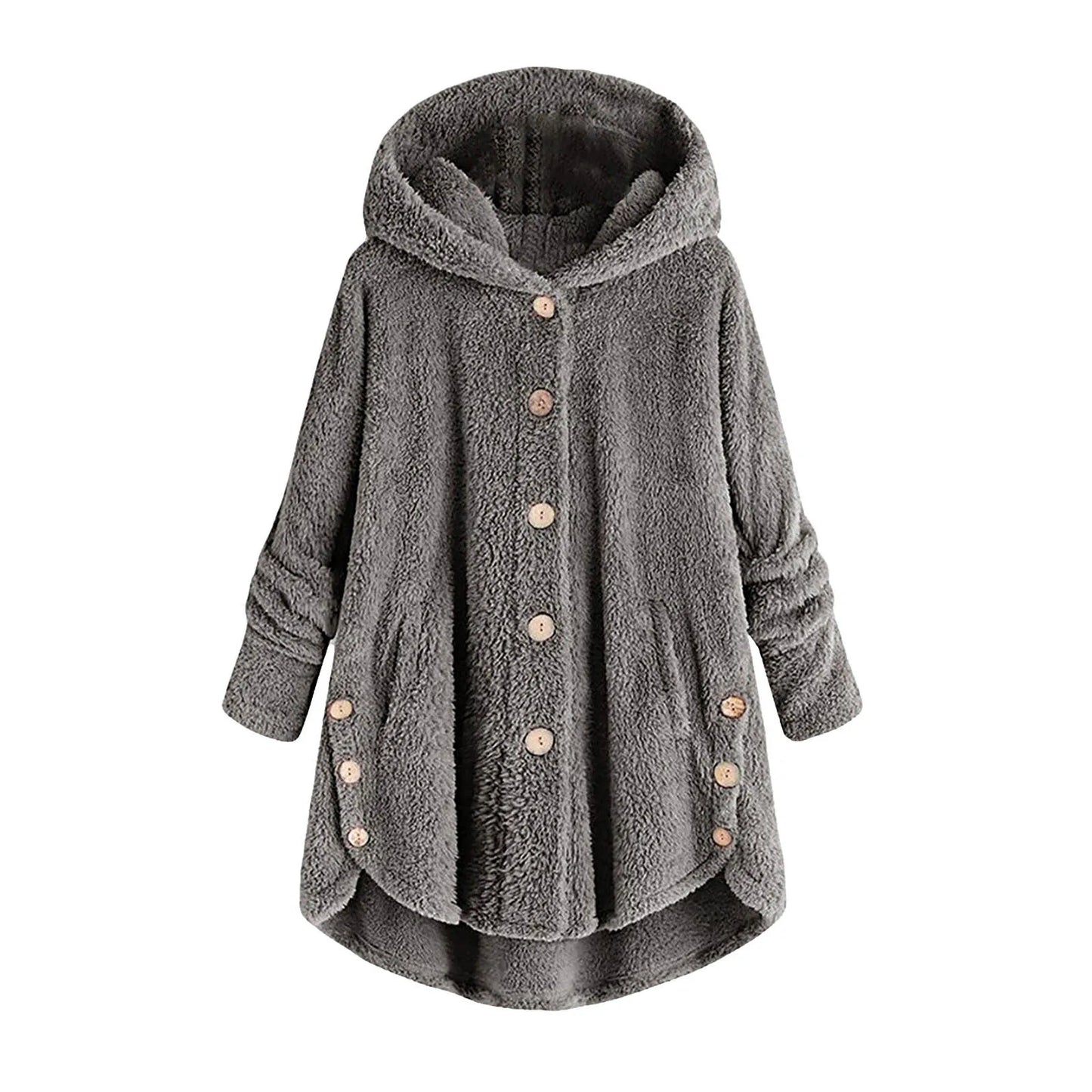 Autumn Winter Coat Women Warm Coat Wool Jacket Female Plush Coat Hooded Jacket New Women's Coats Solid Color Jacket