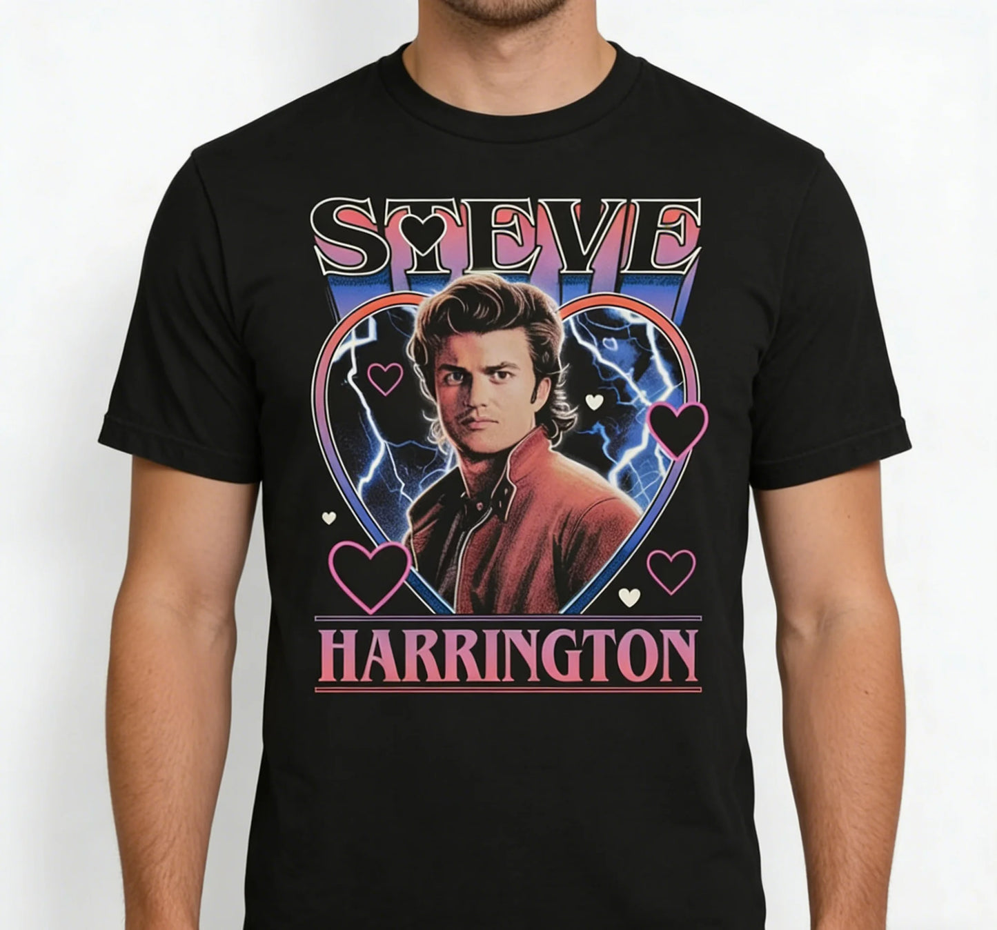 Stranger Steve Harrington Retro popular film television men's T-shirt, cotton retro casual daily wear,summer top,fast shipping