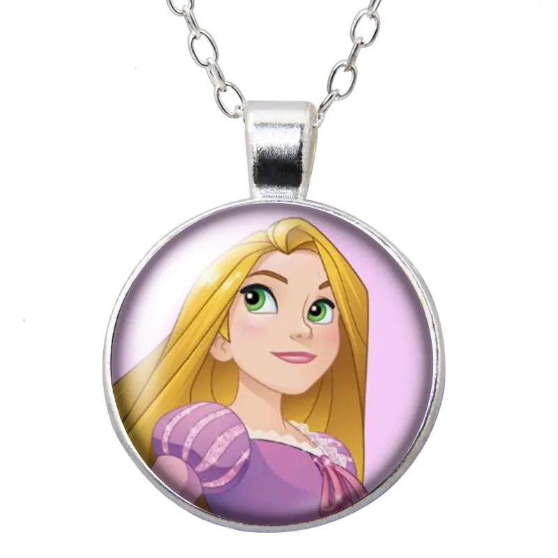 Enrolados Tangel Princess Rapunzel Round Photo Glass cabochon silver plated/Bronze/Crystal pendant necklace jewelry