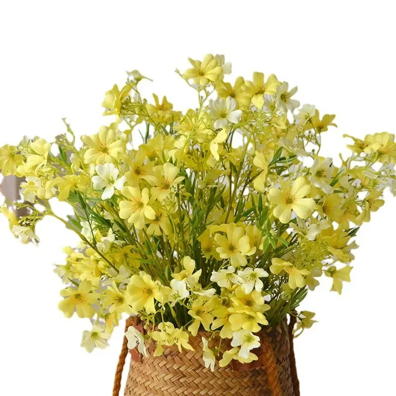 5pcs Artificial Flowers 12 Heads Small Chrysanthemums Marriage Bridal Bouquet Wedding Party Floral Home Decoration Accessories