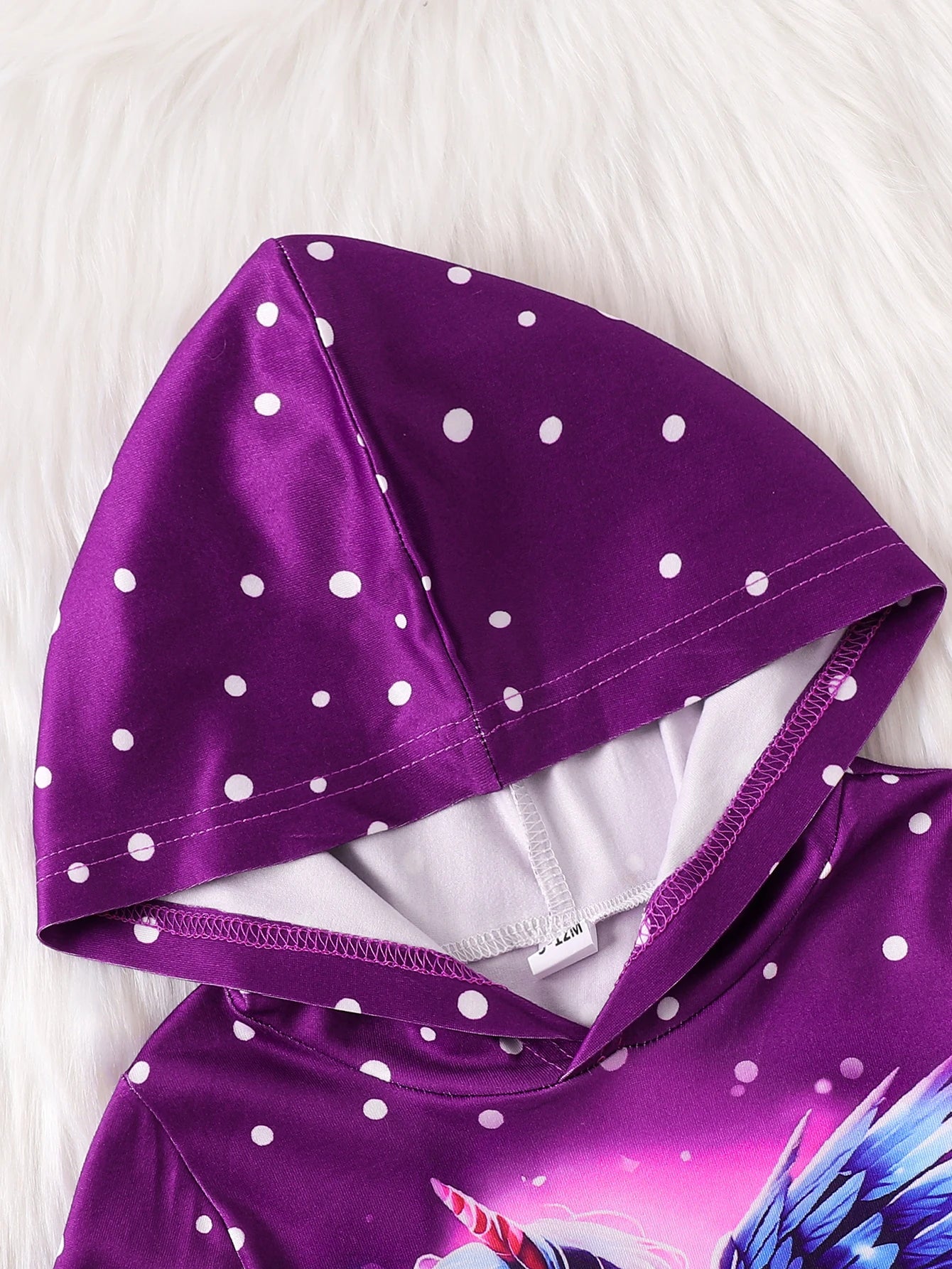 Polka Dot Hooded Unicorn Print Set - Baby's Magical Sweet Stylish Two-Piece