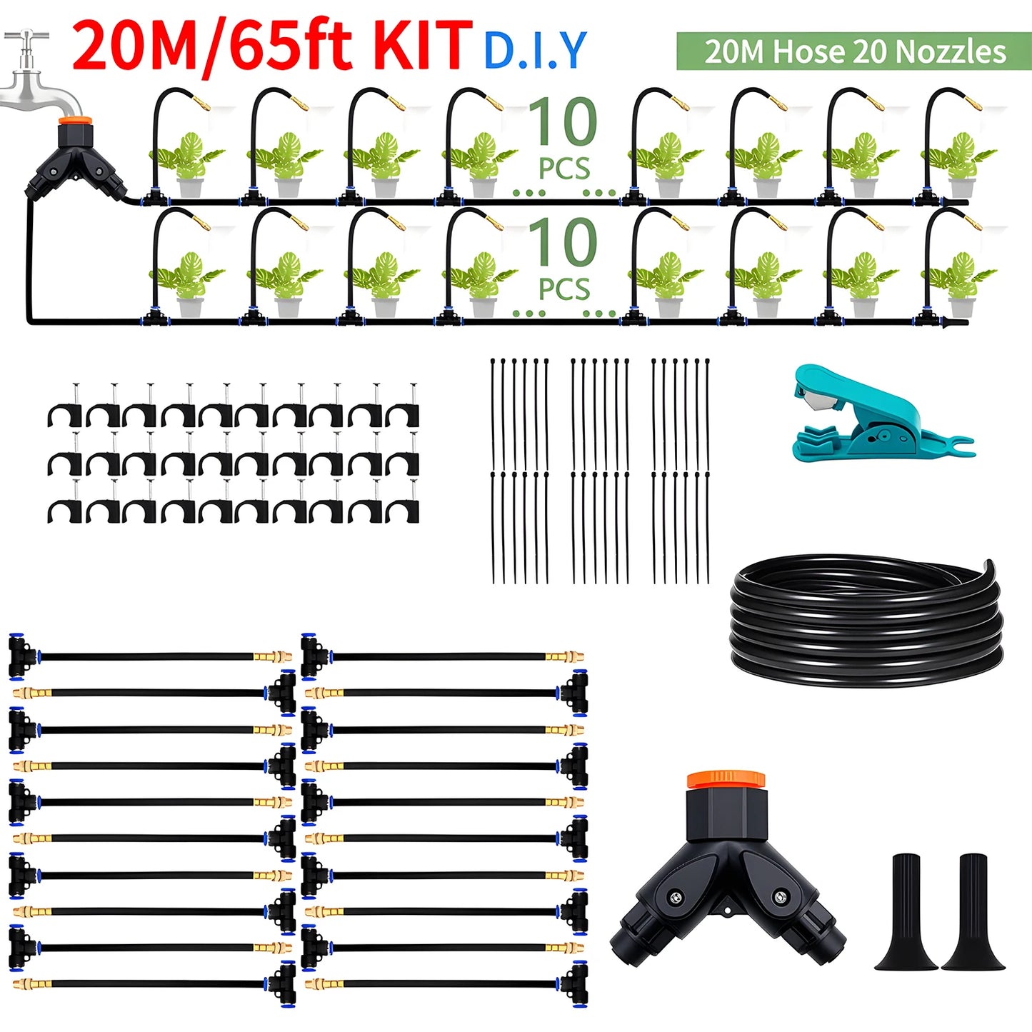 DIY Free Bending Universal Spray Kit For Greenhouse Garden Flowers Plant Watering Irrigation Patio Misting Cooling System