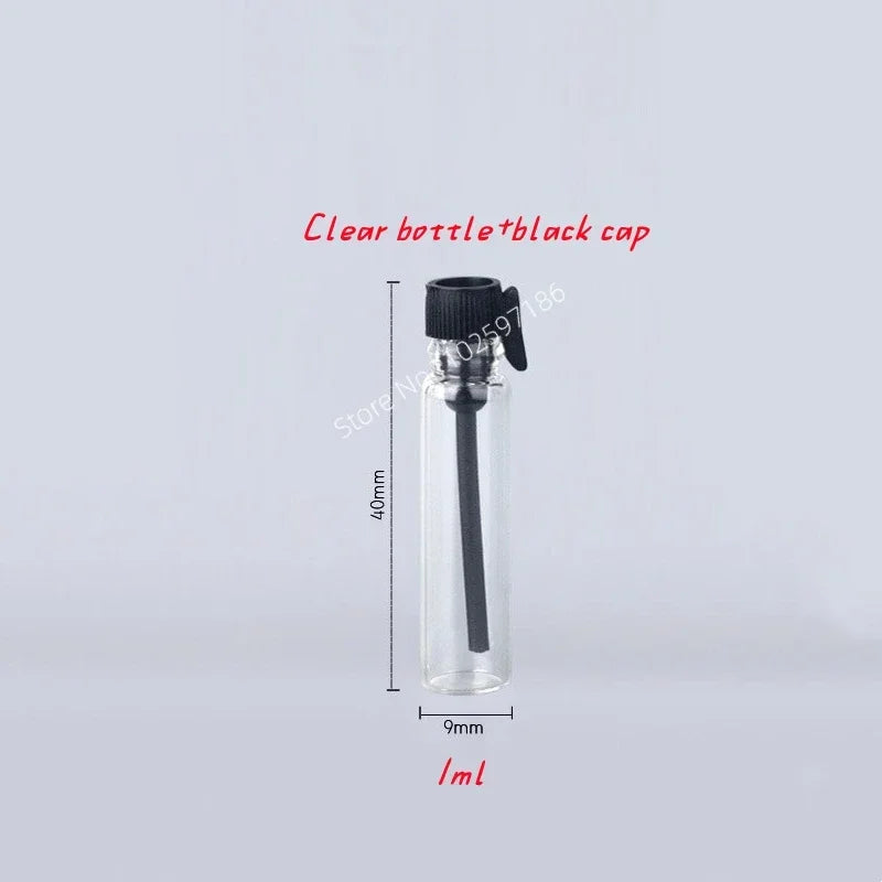 Glass Dropper Bottle Transparent Mini 1ml 2ml Stick Essential Oil with Inner Stopper Sample Trial Use Perfume Sub Bottles Empty