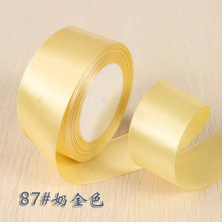 25Yards 6/10/15/20/25/40/50mm Silk Satin Ribbon Wedding Party Christmas Ribbon Flowers Gifts Decorated DIY Apparel Sewing Fabric