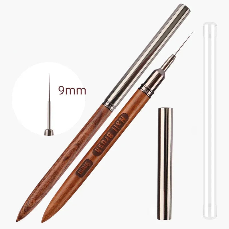 Nail Brush Wood Handle Gel Nail Art Liner DIY Painting Brush Drawing Lines Stripe Flower Painting Pen UV Gel Manicure Salon Tool