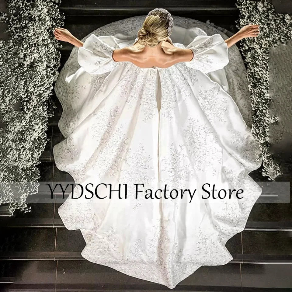 Customized Luxury Wedding Dress 2025 Bride Dresses Vestidos De Novia Muslim Applique Classic Ball Gown Sweetheart Women Dresses