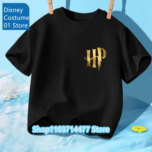 Harry Potter Anime Children's Clothing Short-sleeved T-shirt Children 2025 Boys and Girls T Shirt Trend Fashion Streetwear