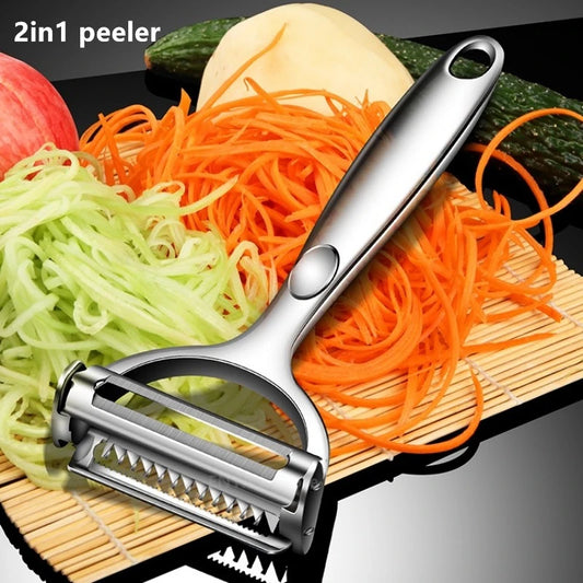2in1 Stainless Steel Vegetable Peeler Potato Peeler Multi-function Carrot Grater Fruit Tools Kitchen Accessories Cuisine Pelador