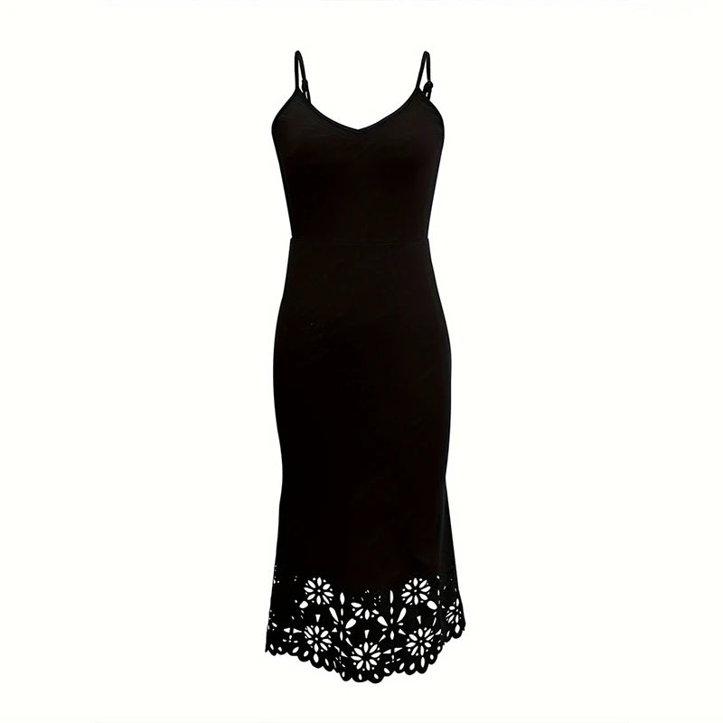 Summer Women Sexy Slim Camisole Sleeveless Dress Female Vestidos Sleep Dress Woman Skinny Elastic Culb Pencil Beach Hollow Out