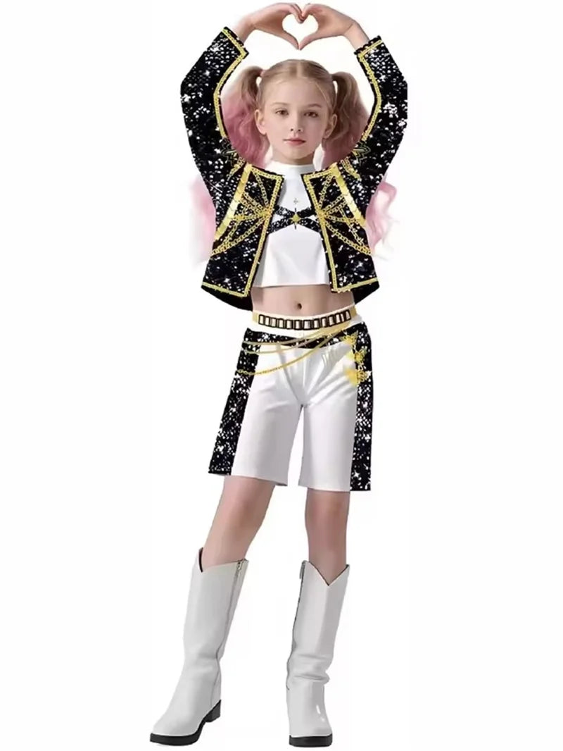 Girls Cartoon Cosplay Sets Fashion Girls Movie Role-playing Costume Outfits K-Pop Stage Performance Clothing Suits 3-12 Years