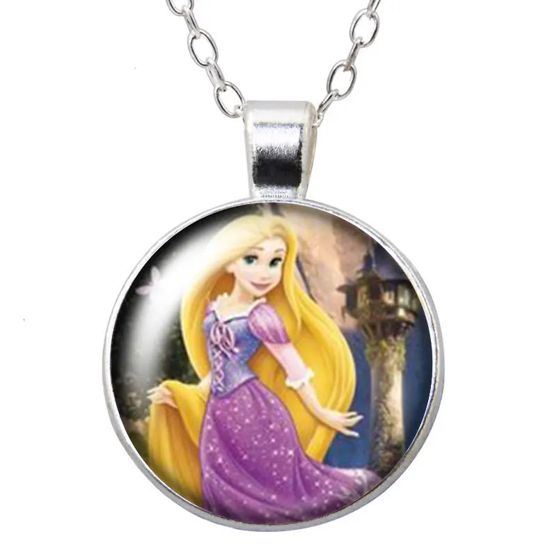 Enrolados Tangel Princess Rapunzel Round Photo Glass cabochon silver plated/Bronze/Crystal pendant necklace jewelry