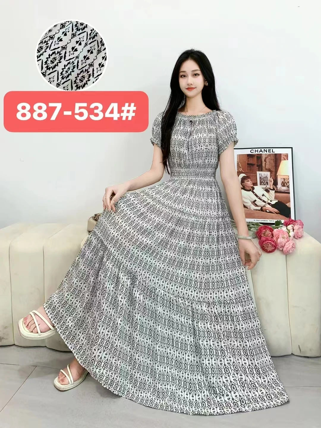 New Summer Dress Women Indian Clothes Cotton Linen Long Maxi Vintage Sexy Korean Casual Bohemian Floral Robe Vestidos Feminino