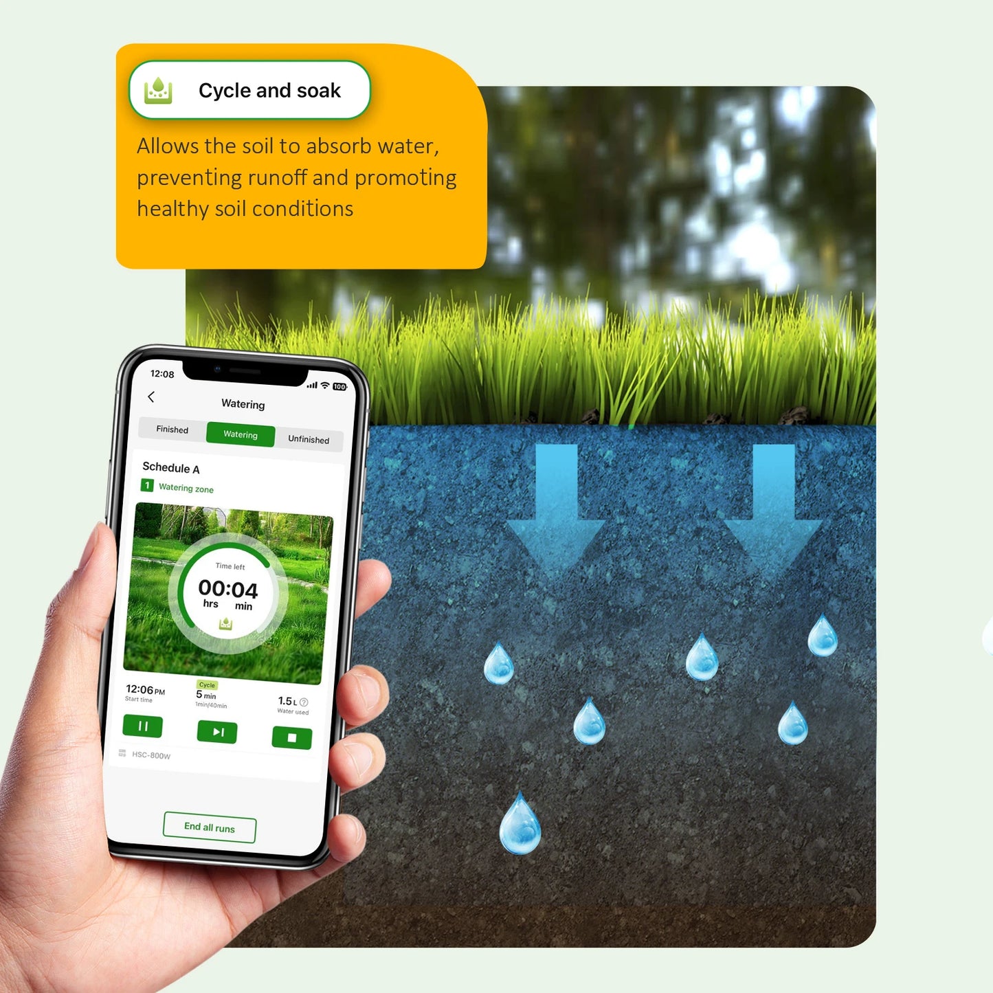 HiOazo 8-Zone Smart Irrigation Controller Support Weather Skips and Manual Watering WiFi Sprinkler Controller for Lawn,Courtyard