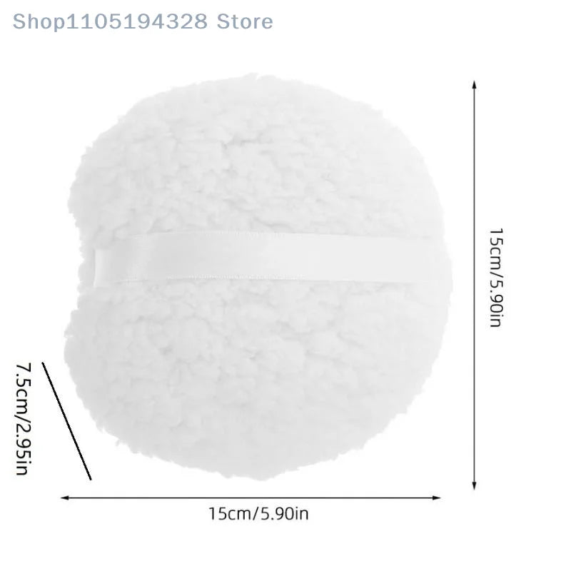 [MP]15cm Oversize Long Plush Powder Puff Extra Large Body Face Powder Applicator Easy To Grip Dust Puff