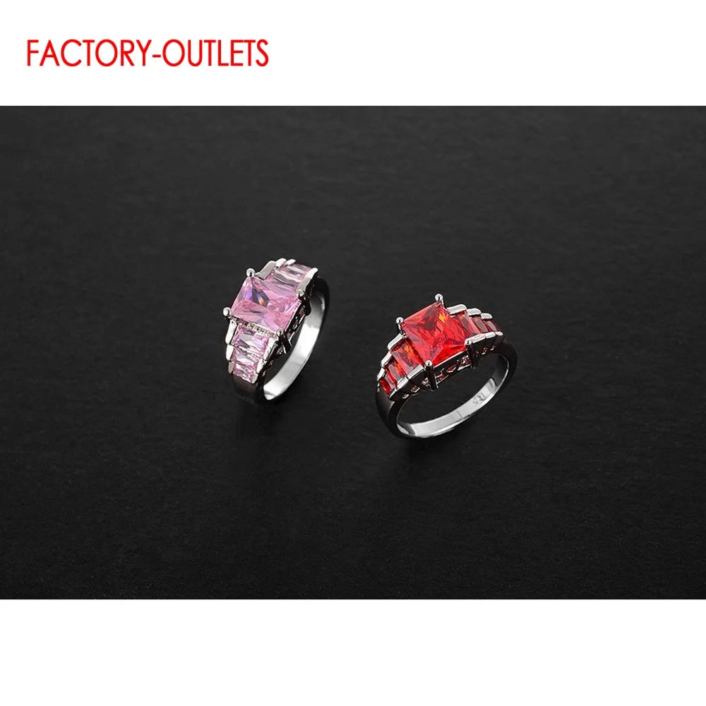 New Popular Temperament Cubic Zircon Finger Rings For Women Girl Genuine 925 Sterling Silver Rings Valentine's Day Gift