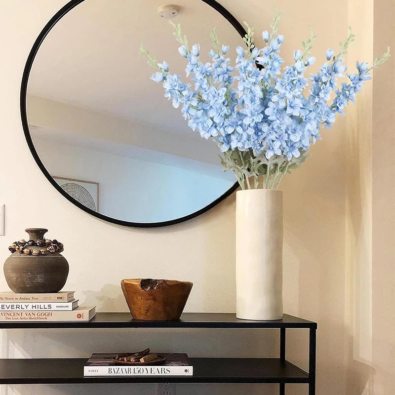 2Pcs Delphinium Artificial Flowers 85cm Fake Flowers Bouquet Larkspur Stem for Home Room Decor Garden Outdoor Wedding Decoration