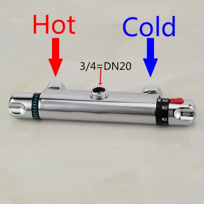 Brass Intelligent Thermostatic Shower Faucet Concealed Hot and Cold Water Mixing Valve Temperature Control Valve  Chrome Plated