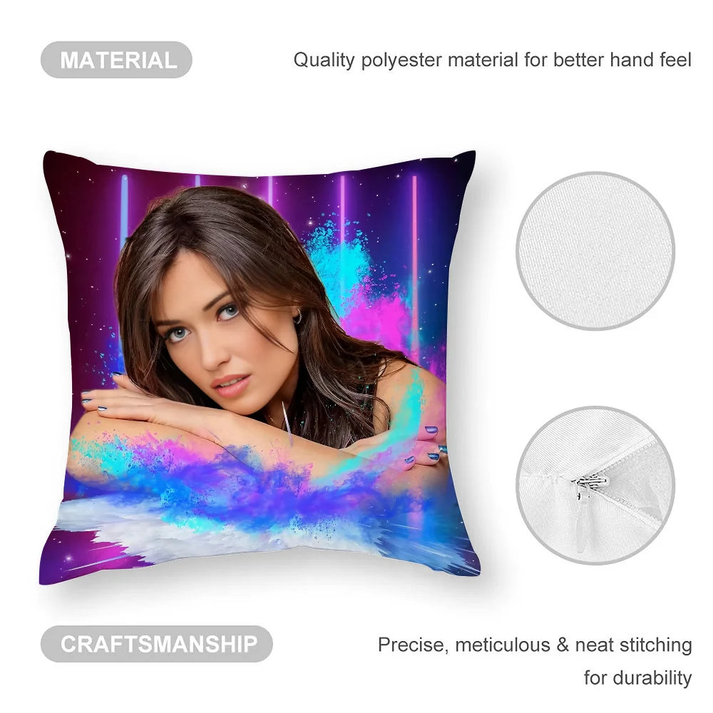 E-Elsa EsnoultS Actor Pillow Case 3D Print Polyester Fiber 45*45 cm Home Sofa Throw Pillow Cover Decoration Festival Gift