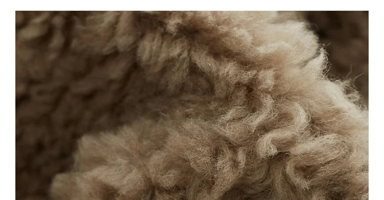Teddy Style 100% Wool Coat ~ Women's Short Lazy-Style Jacket Loose Top Autumn and Winter New Model 2025 Faux Fur