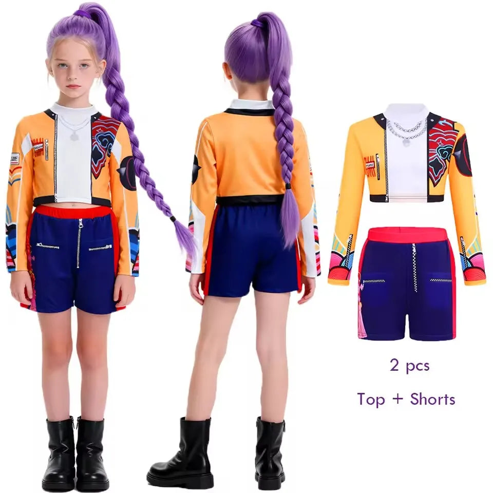 Girls Cartoon Cosplay Sets Fashion Girls Movie Role-playing Costume Outfits K-Pop Stage Performance Clothing Suits 3-12 Years
