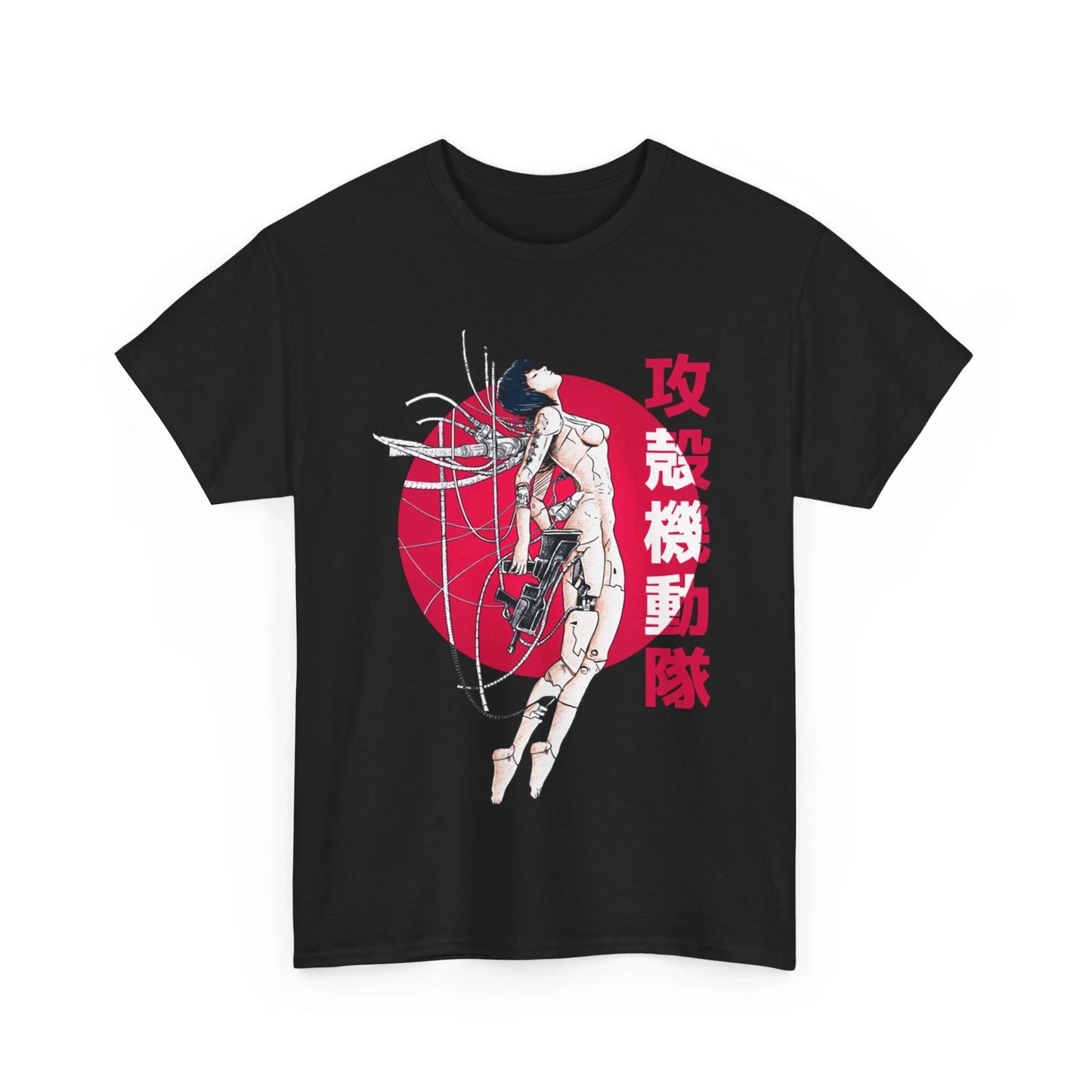 90s Y2K High Street Ghost in The Shell Anime Hip Hop Street Wear Tee High Quality Print T Shirts Comfortable Top Unisex