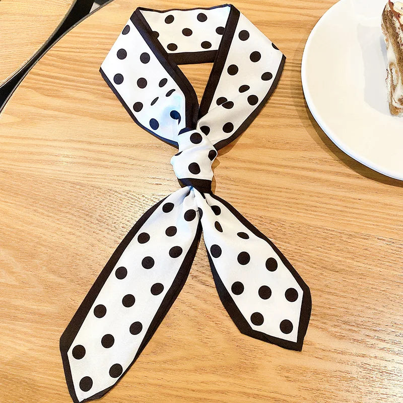 Fashion Printing Long Ribbon Silk Scarf Headband for Women Elegant Tie Ponytail Bow Headband Hair Tie Резинки Для Волос