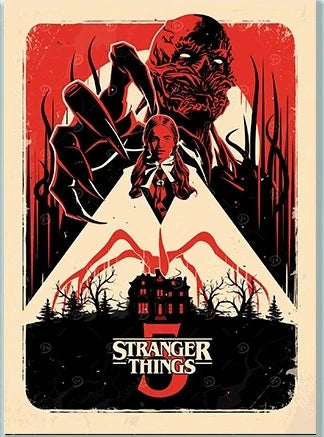 1PCS S-StrangerThings 5 Theme Frameless Canvas Core Print - HD Poster Decor Home Decor Living Room Bedroom Movie Peripheral