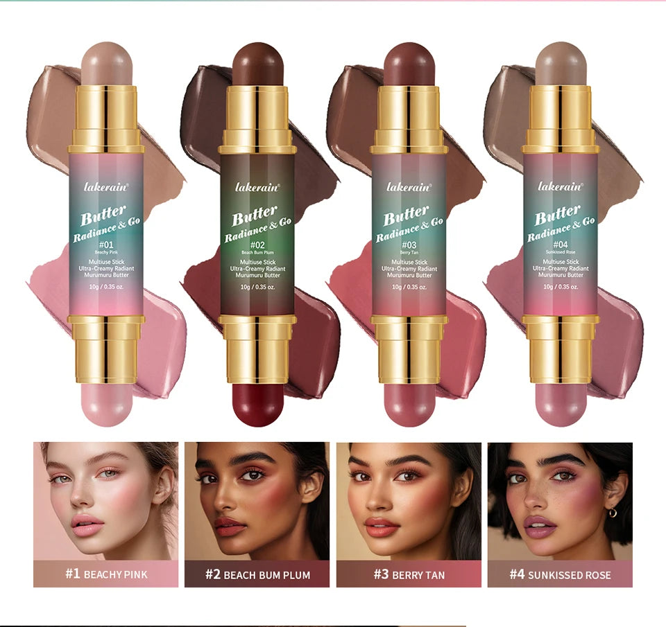 Physicians Butter Glow And Go Multiuse Stick Double Headed Bronzer Blush For Cheeks Eyes Lips Long Lasting Matte Glow Makeup