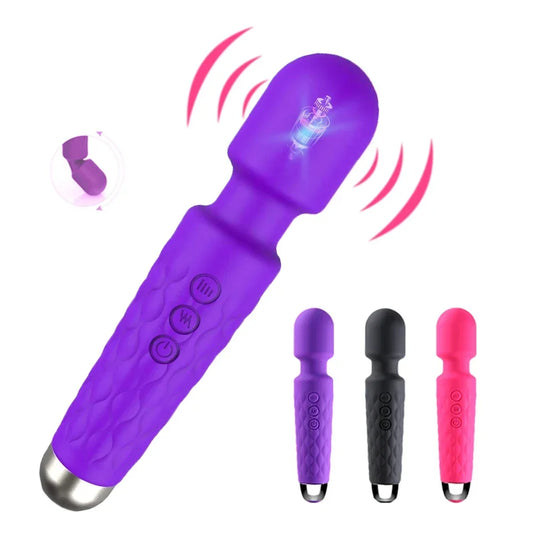 Powerful Wand Massager Cordless Rechargeable Electric Back Neck Massager Relax Exercise Tools With 8 Speeds 20 Vibration Modes