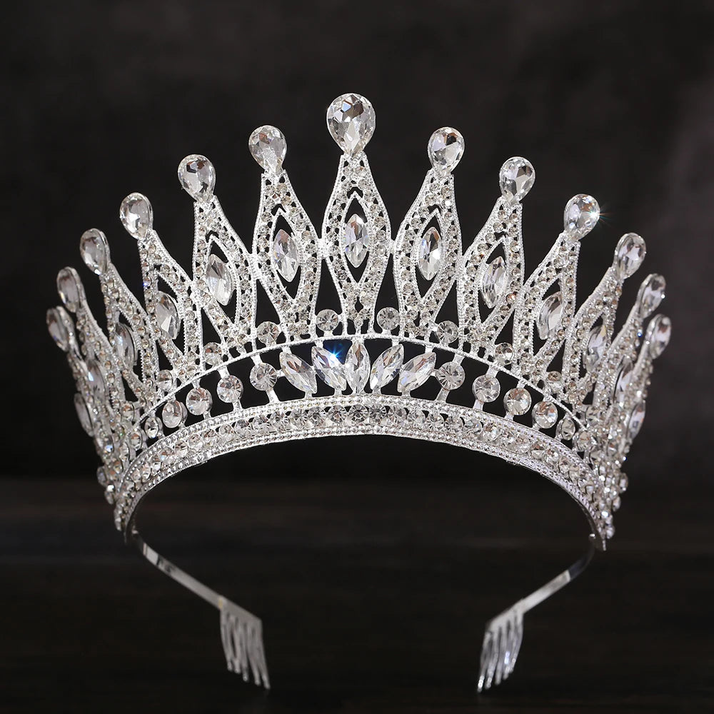 Tiara Crown for Women Girls, Wedding Tiara for Bride, Princess Hair Accessories for Birthday Prom Party Quinceanera