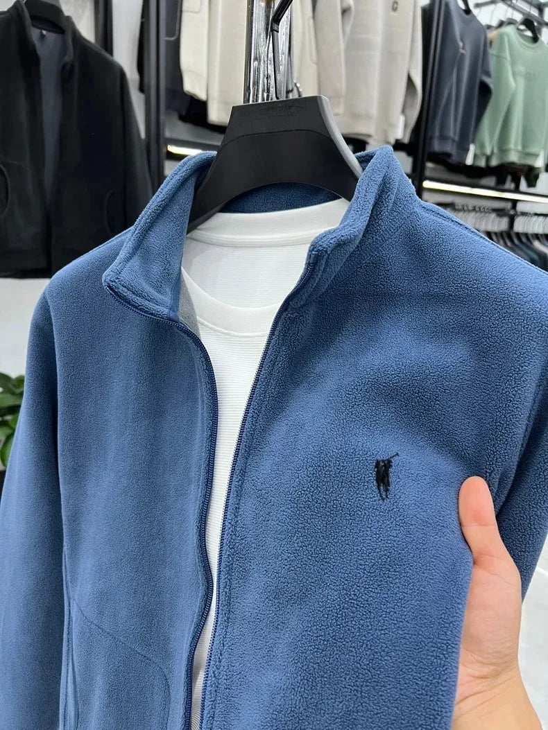 High end brand cardigan sweatshirt men's 2025 new designer fashion Paul embroidery plush coat autumn warm and thick casual jacke