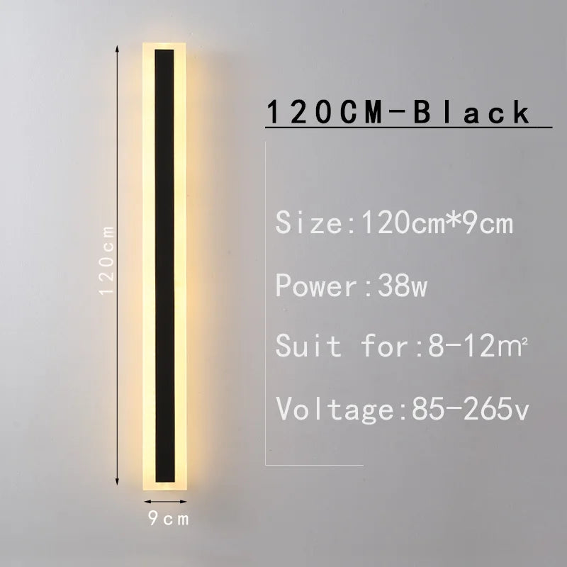 Long strip lamp，Outdoor IP65 waterproof , simple LED wall light suitable for courtyard, villa, gate, garden outdoor decoration