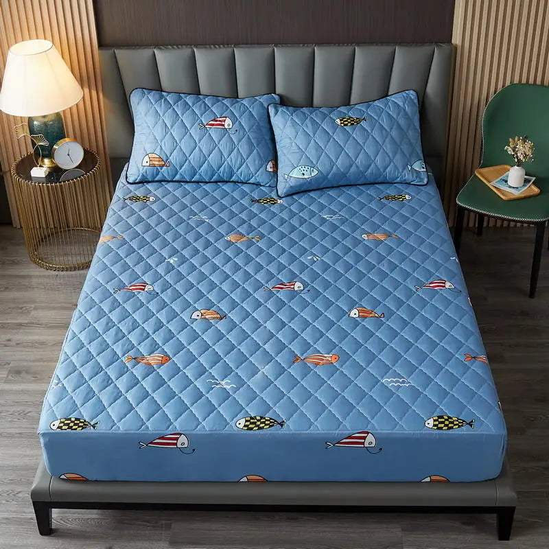 Waterproof Quilted Fitted Sheet Prevent Urine Wetting Mattress Cover Queen King Water Proof Bed Sheet Mattress Protector 160x200