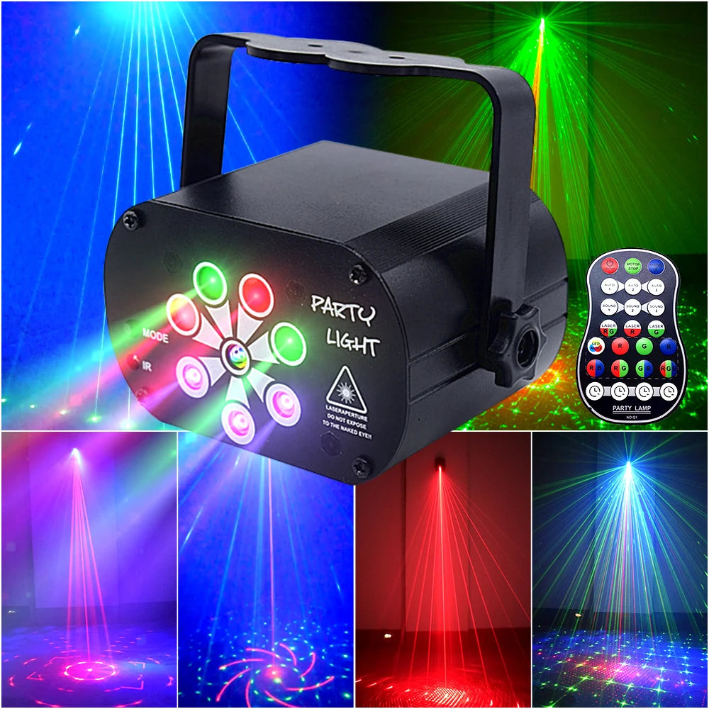 Mini Stage Light Led Dj Disco Laser Projector With Remote Control Professional Stage Lighting Effect for Wedding Home Party Lamp