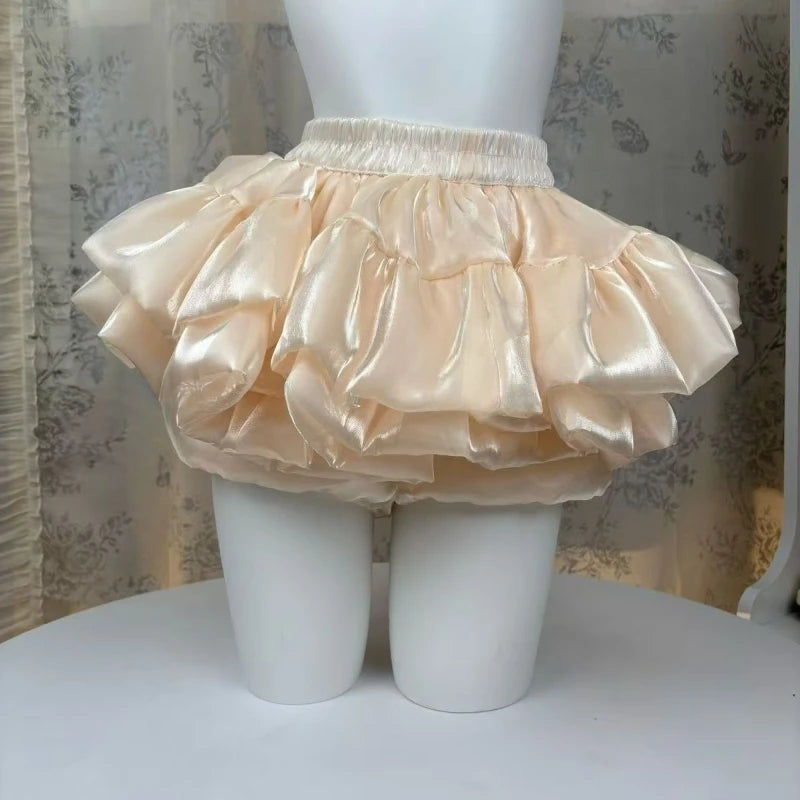 2025 Sweet Elastic Waist New Short Skirt Women Summer Chic White Ruffle Cake Skirts Female Fashion Casual Pretty Princess Skirt