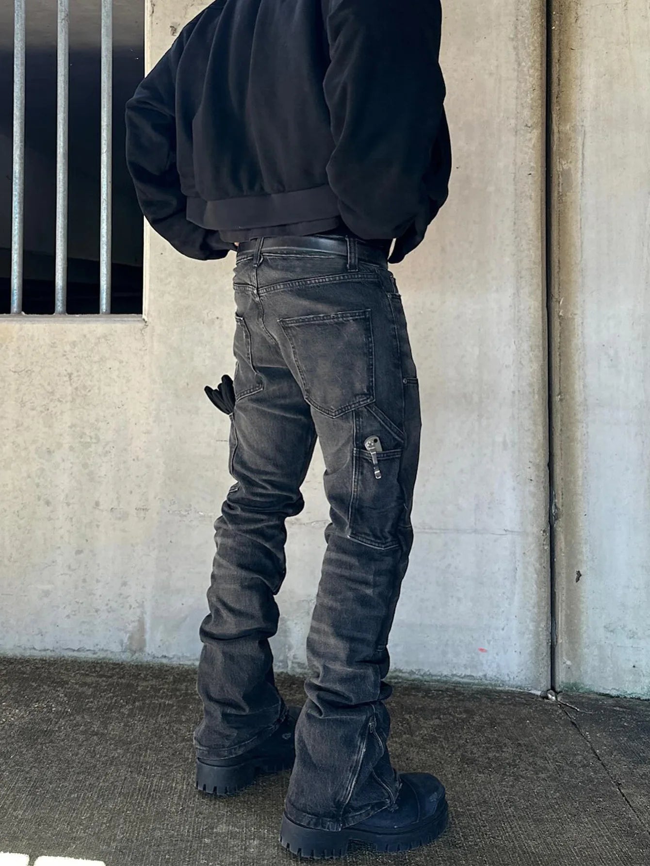 2025 New High Street Black Fashion Trend Men's Casual Denim Pants Slim Fit Stretch Denim Pants Men European Sizes